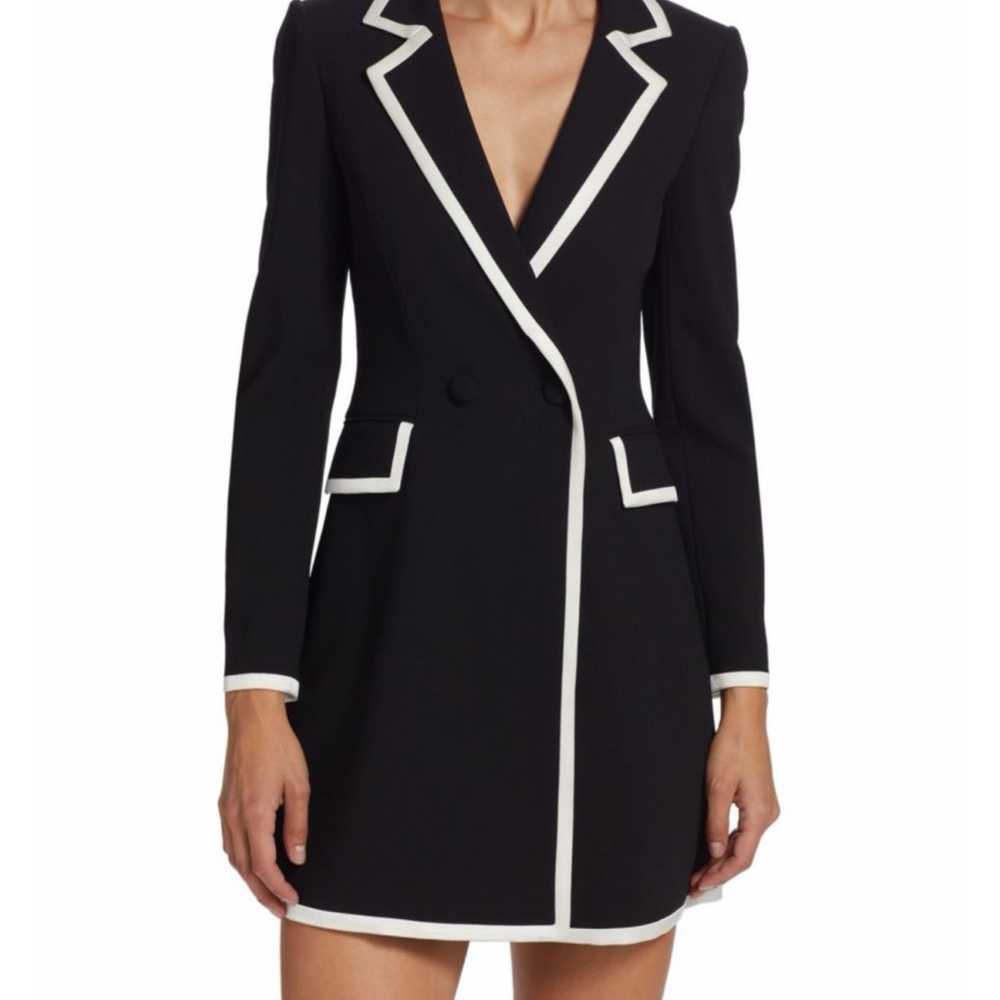 Alice + Olivia Black Dress with White Accents